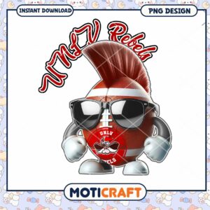 Fun Cartoon Rebel Football PNG Design for Download