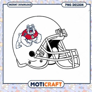 Fresno State Bulldog Football Helmet PNG Design Download