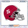 Football Helmet PNG Graphic with Number 15 Design