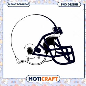 Football Helmet PNG Design Instant Download for Crafts