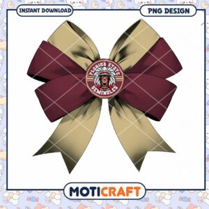 Florida State Seminoles Ribbon Bow PNG Design Download
