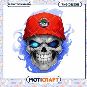 Florida Gators Skull PNG Design for Instant Download