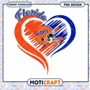 Florida Gators Heart Design PNG Instant Download Art