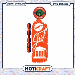 Florida Gators Girl PNG Design Instant Download Art
