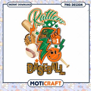 Florida A&M Rattlers Baseball PNG Design Downloadable Art