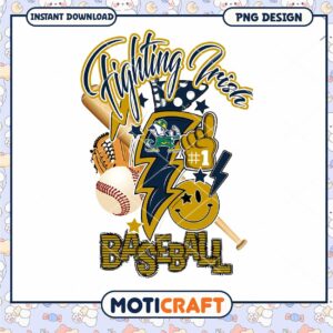 Fighting Irons Baseball PNG Design Instant Download Art