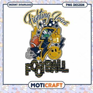 Fighting Irish Football PNG Design for Instant Download