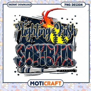 Fighting Flash Softball PNG Design for Instant Download
