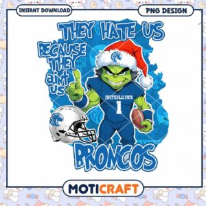 Fayetteville State Broncos PNG Grinch Football Design