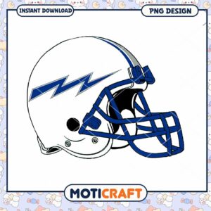 Electric Blue Football Helmet PNG Instant Download Design