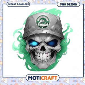 Eastern Michigan Eagles Skull PNG Design for Downloads