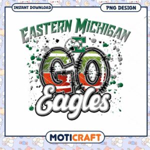 Eastern Michigan Eagles Go PNG Design Instant Download