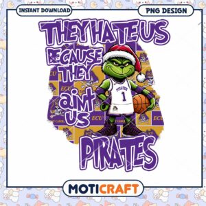 East Carolina Pirates Grinch Basketball PNG Design Download