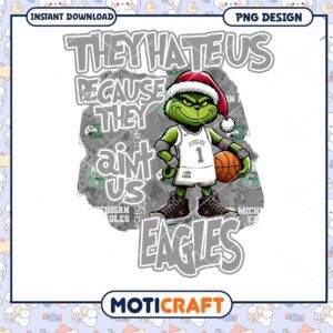 Eagles Basketball Grinch Christmas PNG Design Download