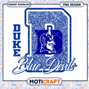 Duke Blue Devils Glitter PNG Design for Instant Download