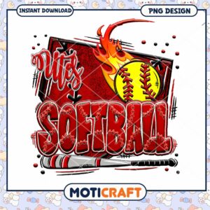 Downloadable Softball Team Spirit PNG Graphic Design