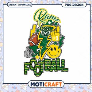 CSU Rams Football PNG Design Instant Download Art