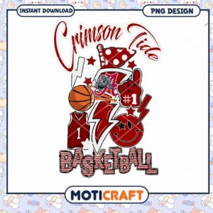 Crimson Tide Basketball Fun PNG Graphic Design Download