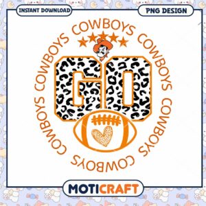 Cowboys Football PNG Instant Download Go Team Design