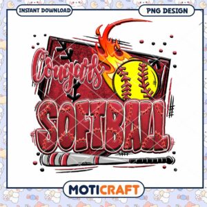 Cougars Softball Stylish PNG Design for Sports Fans