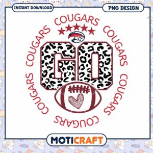 Cougars Football PNG Design for Instant Download