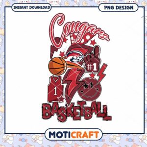 Cougars Basketball PNG Design for Instant Download