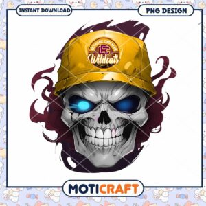 Cool Skull Design with Wildcats Logo Instant Download PNG