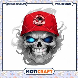 Cool Skull Graphic with Red Cap PNG Design for Download