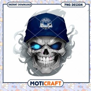 Cool Skull Design with Penn State Cap PNG Download