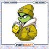 Cool Grinch PNG Design With Coffee for Instant Download