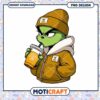 Cool Grinch in Hoodie and Coffee PNG Design Download