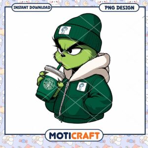 Cool Grinch Character PNG Instant Download Design 45x50