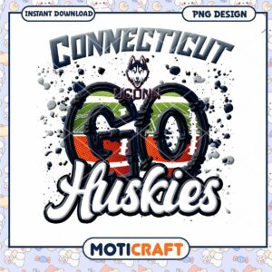 Connecticut UConn Huskies Go PNG Design Instant Download
