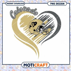 Colorado Football Heart PNG Design Instant Download Artwork