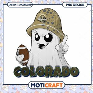 Colorado Ghost Football PNG Design for Instant Download