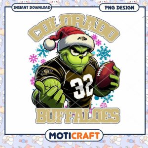 Colorado Buffaloes Grinch Football PNG Instant Download