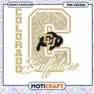 Colorado Buffaloes Glitter C PNG Digital Download Design