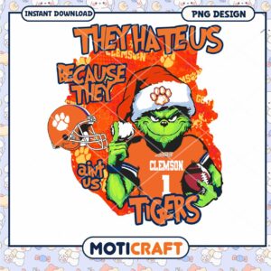 Clemson Tigers Grinch PNG Design Instant Download Gift