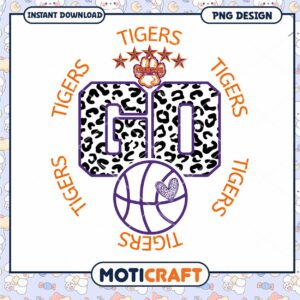 Clemson Tigers Go Basketball PNG Design Instant Download