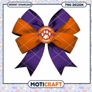 Clemson Tigers Bow PNG Instant Download Design File