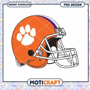 Clemson Football Helmet PNG Design for Instant Download