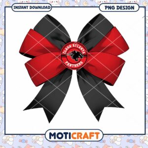 Clark Atlanta Panthers Bow PNG Design for Instant Download
