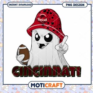 Cincinnati Bearcats Ghost Football PNG Graphic Design