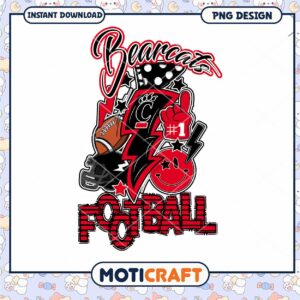 Cincinnati Bearcats Football PNG Graphic Download Design