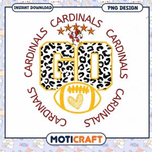 Cheerful Cardinals Go Football PNG Design for Fans