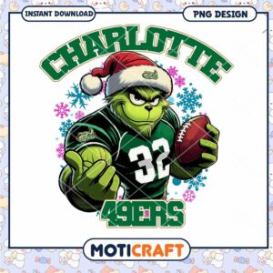 Charlotte 49ers Grinch PNG Christmas Instant Download