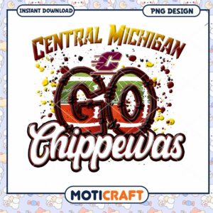 Central Michigan Go Chippewas PNG Design Instant Download