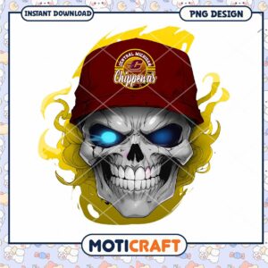 Central Michigan Chippewas Skull PNG Art Design Download