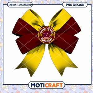 Central Michigan Chippewas Bow PNG Design Instant Download