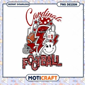 Cardinals Football PNG Design for Instant Download